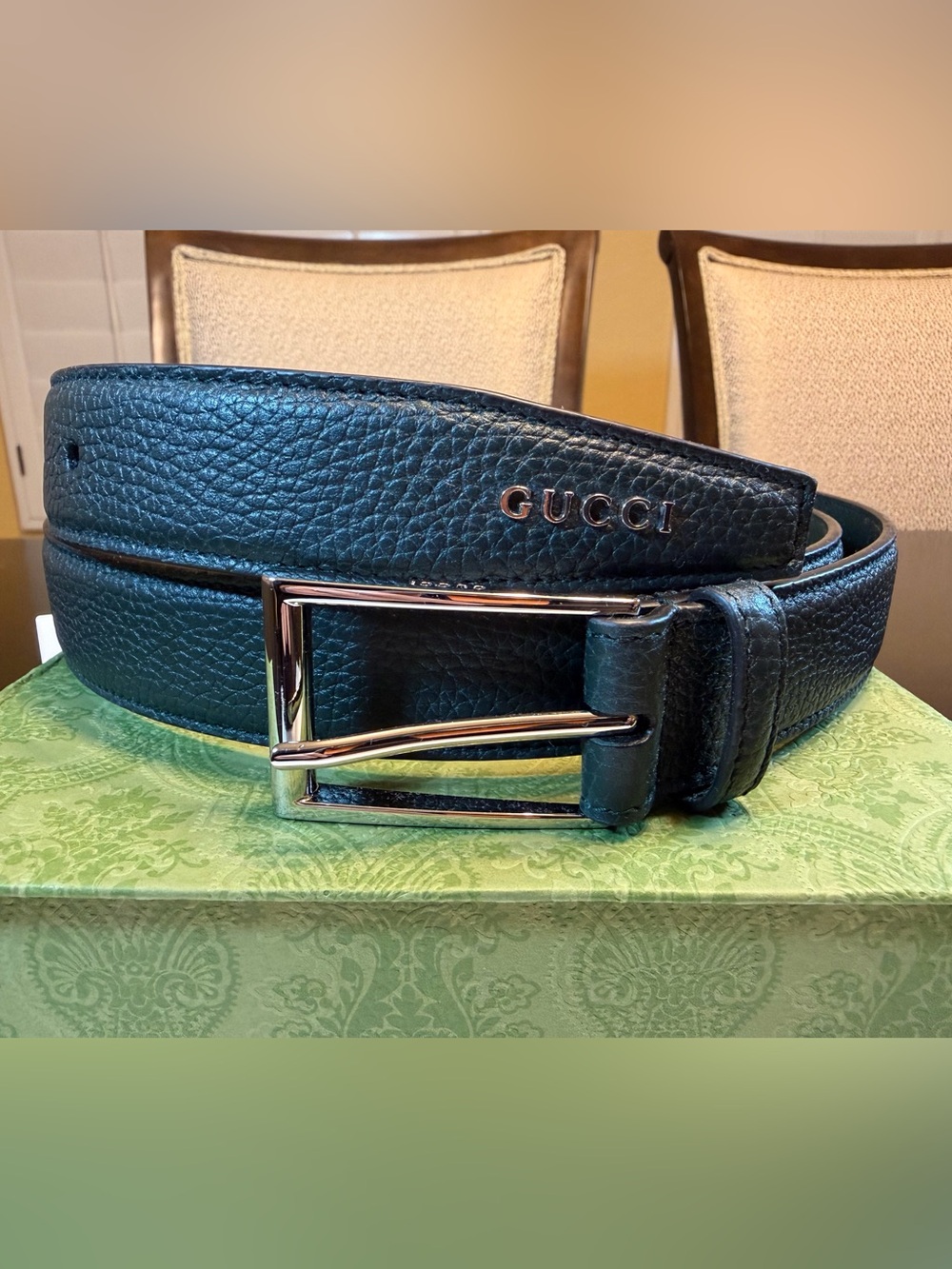 New Gucci Rectangle Buckle Logo Belt Size 44 / 110 cm Fits a Waist 40 - 44